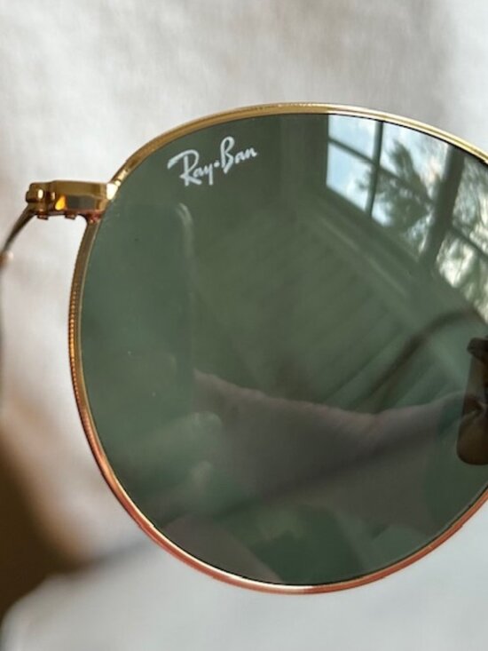 Ray-Ban RB3447 Round Metal Classic Gold G-15 Sunglasses (size 50-21)